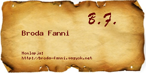 Broda Fanni névjegykártya